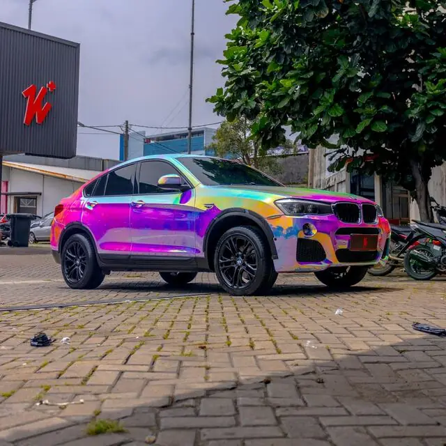 Color Wrap BMW X4 Teckwrap Purple Blue Aquamarine — Kitawrapin