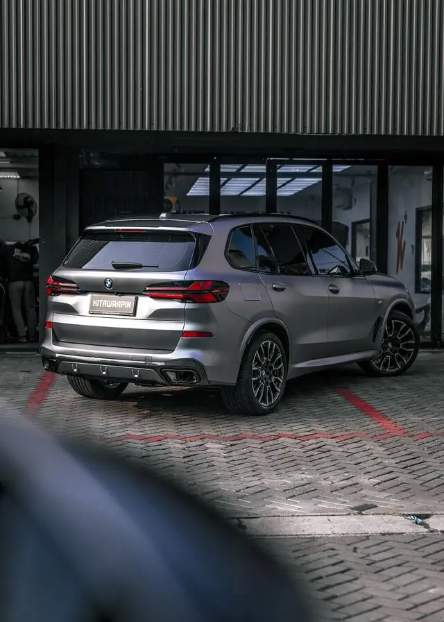 Color Wrap BMW X5 Spectech Capri Grey Blue — Kitawrapin