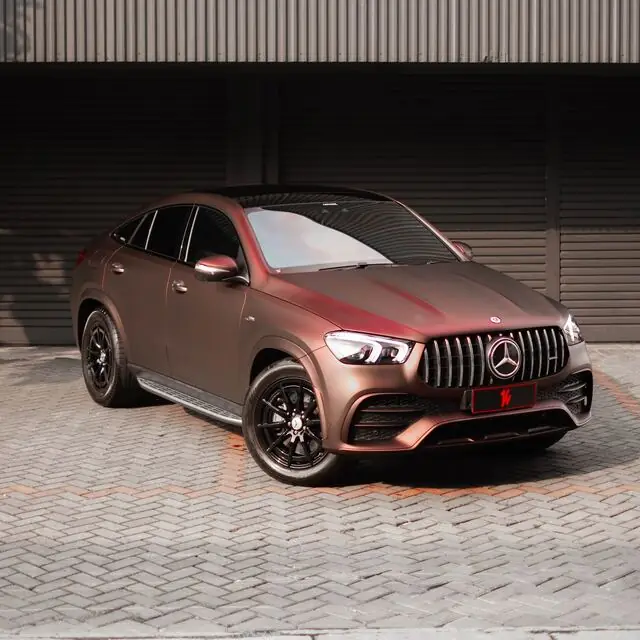 Color Wrap Mercedes Benz GLE53 AMG Coupe Teckwrap Burn Maroon SMT 02 — Kitawrapin