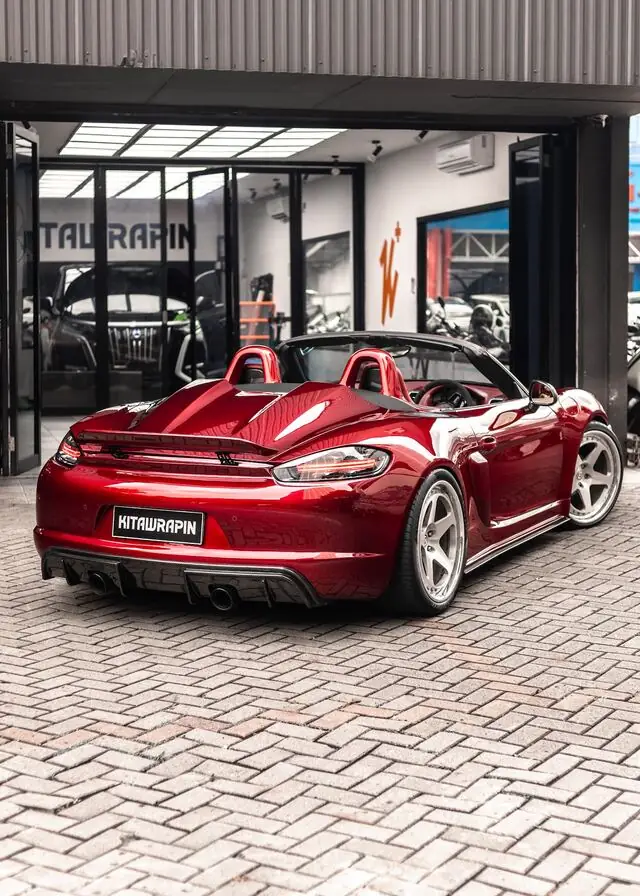 PPF Mobil Porsche Boxter warna Merah — Kitawrapin