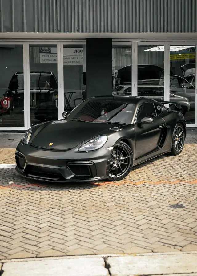 Color Wrap Porsche Cayman 981 Recolor Pearl Metalic Black — Kitawrapin